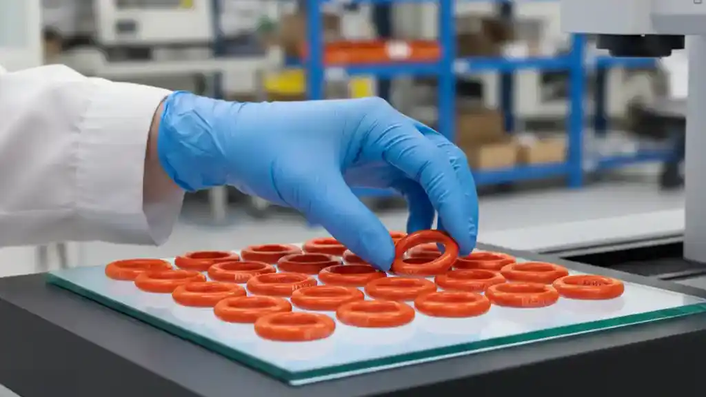 M-Cor manufacturing and inspecting Teflon encapsulated O-rings in the United States